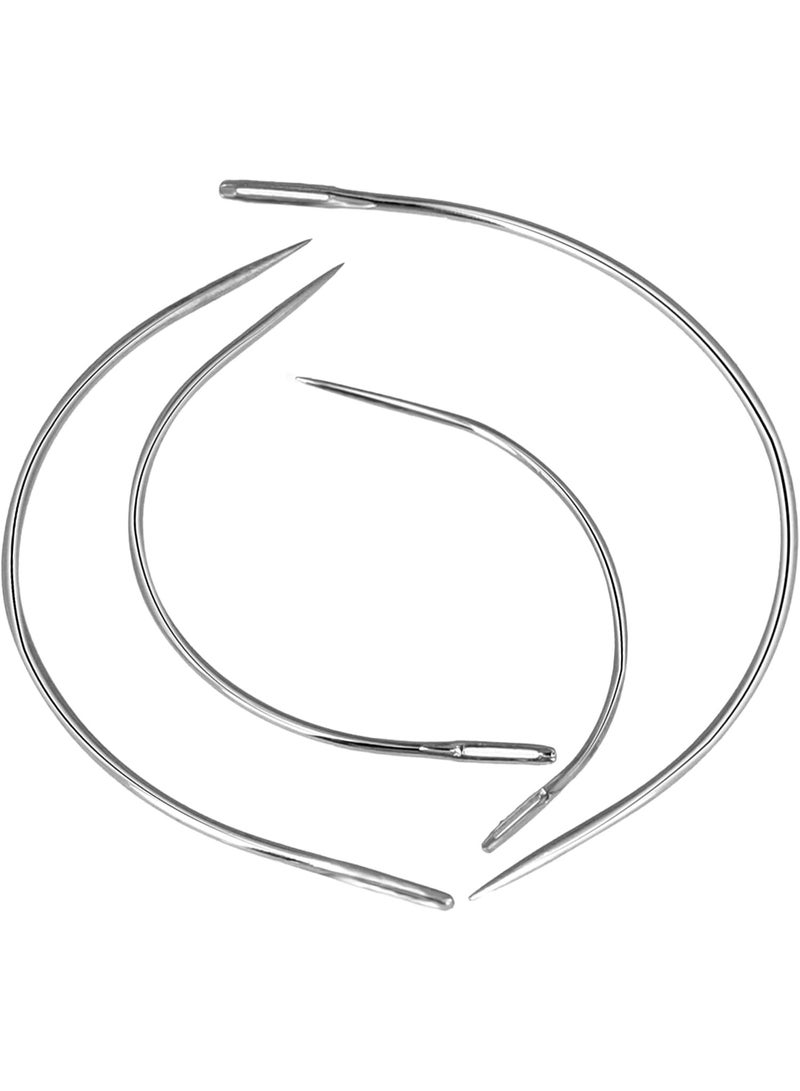 ChicAbode Curved Needles 2'' / 2.5'' / 3 ''/ 3.5 '' C Type Weaving Sewing Needles, Hand Sewing Leather Needles For Wig Making, Carpet Leather, Canvas Repairing, Modelling And Crafts Sofa Cloth, Shoes - Image 1